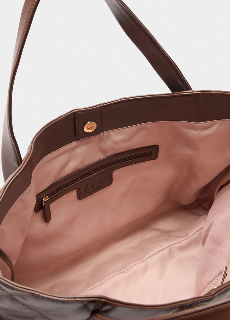 Große Tote Bag aus Matelassé Dunkelbraun Liu Jo - large image number 6