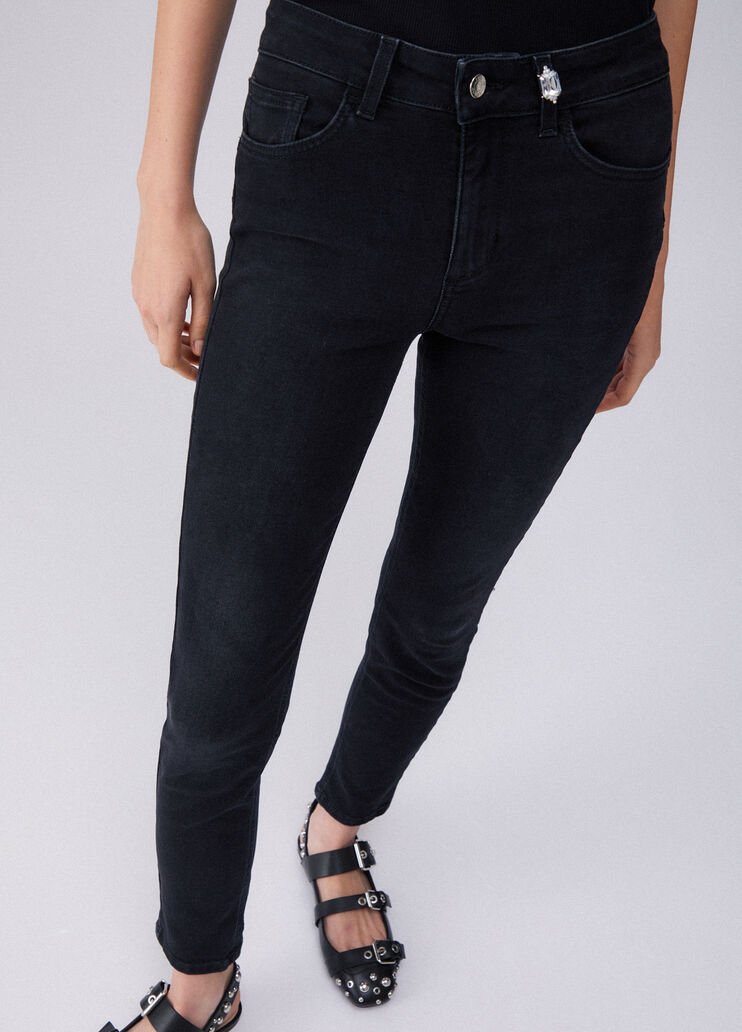 Skinny-Jeans mit hohem Bund Denim-Schwarz Liu Jo - medium