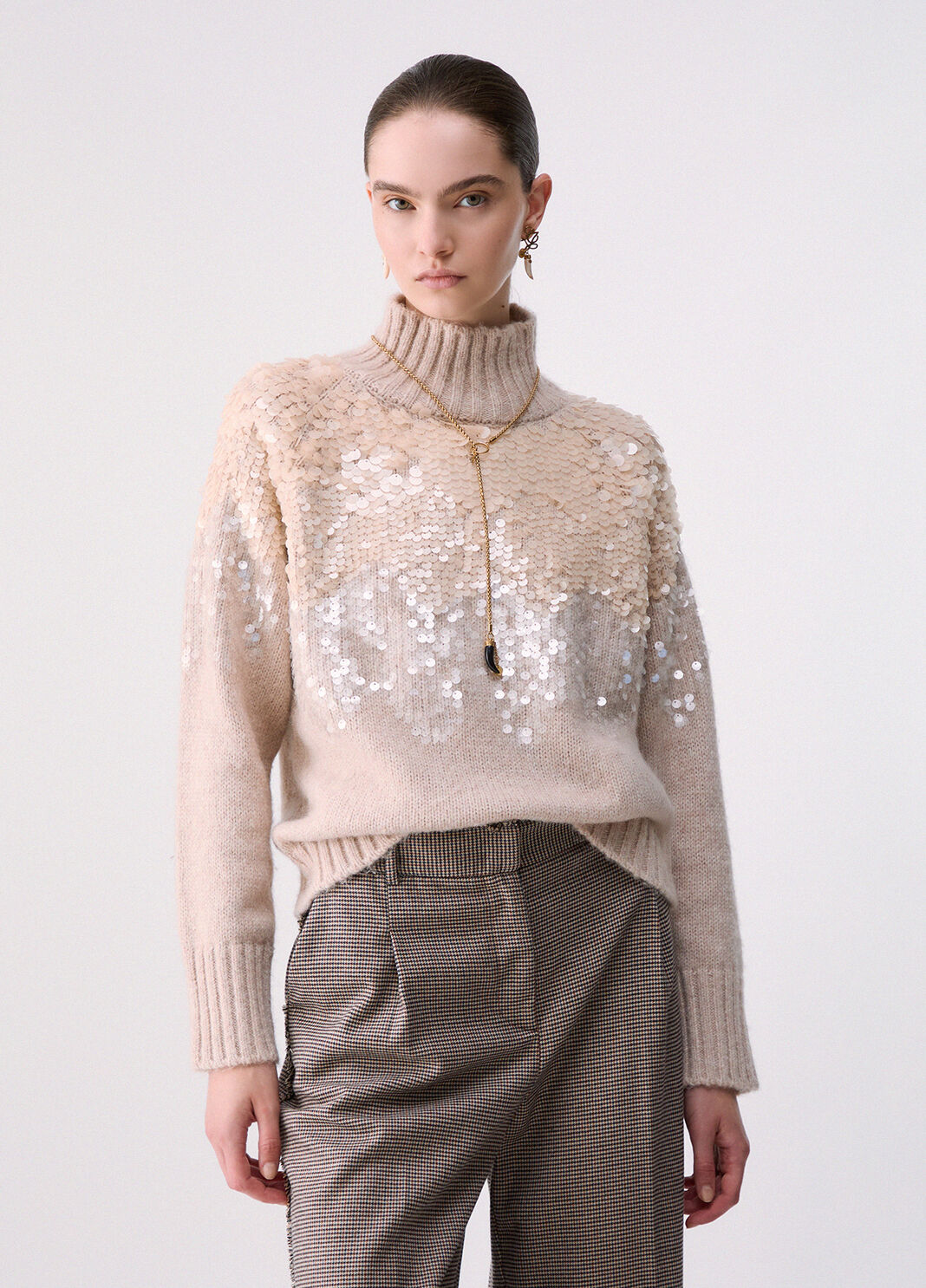 Maille en laine avec paillettes blanc Liu Jo - large image number 0