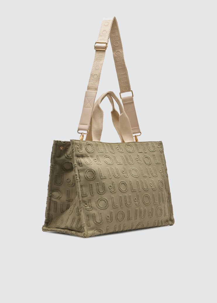 Jacquard tote bag khaki green Liu Jo - large image number 3 Jacquard tote bag khaki green Liu Jo - large image number 3