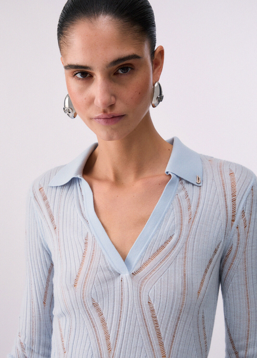 Jersey de lana virgen azul claro Liu Jo - large image number 4