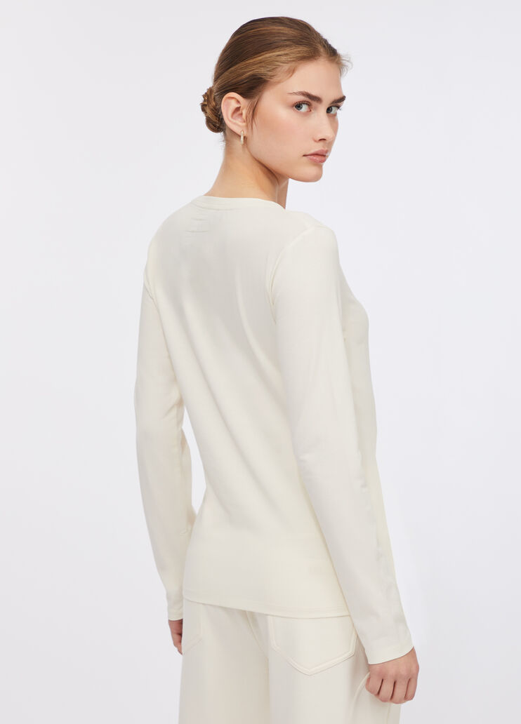 T-shirt with rhinestones milk white Liu Jo - large image number 1