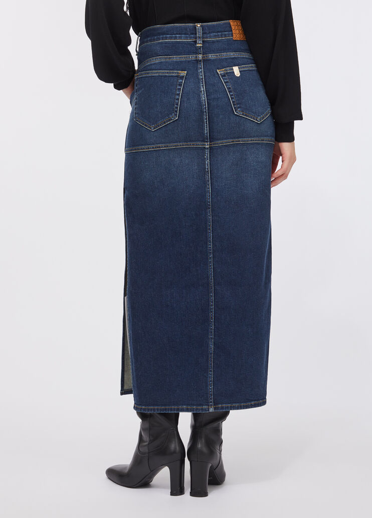 Gonna in denim con spacchi denim blu chiaro Liu Jo - large image number 1