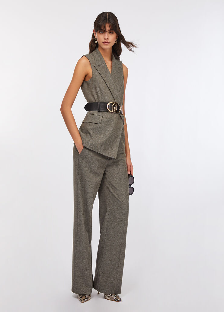 Straight trousers with crease dark beige Liu Jo - large image number 5