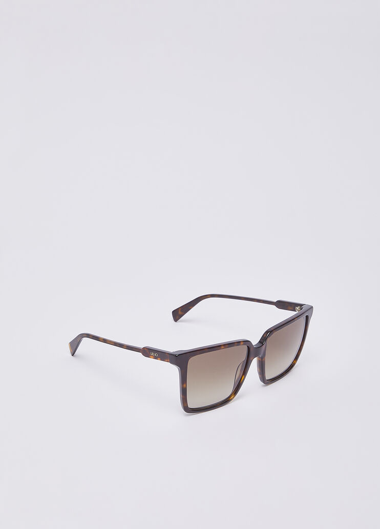 Occhiali da sole rettangolari tartarugato scuro Liu Jo - medium
