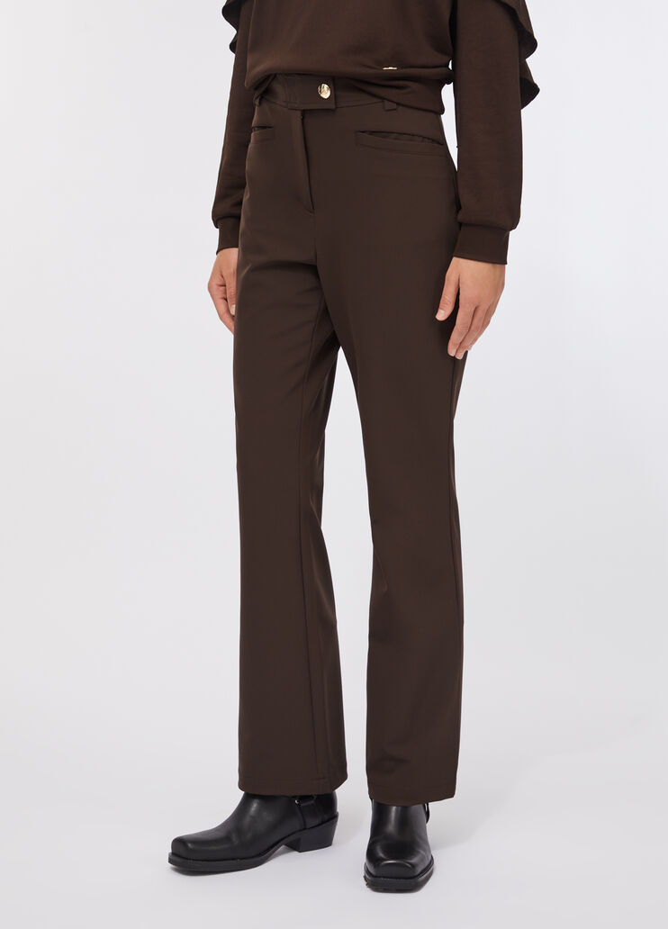 Pantalón acampanado de talle alto chocolate Liu Jo - large image number 0