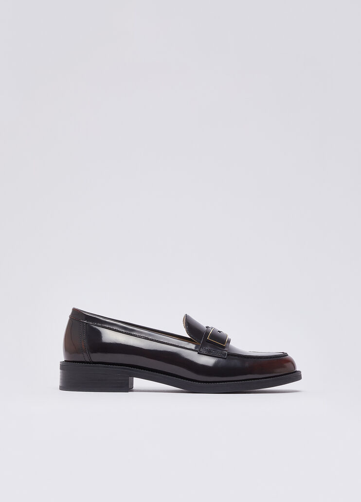 Brushed Leather Loafers gold/burgundy Liu Jo - medium