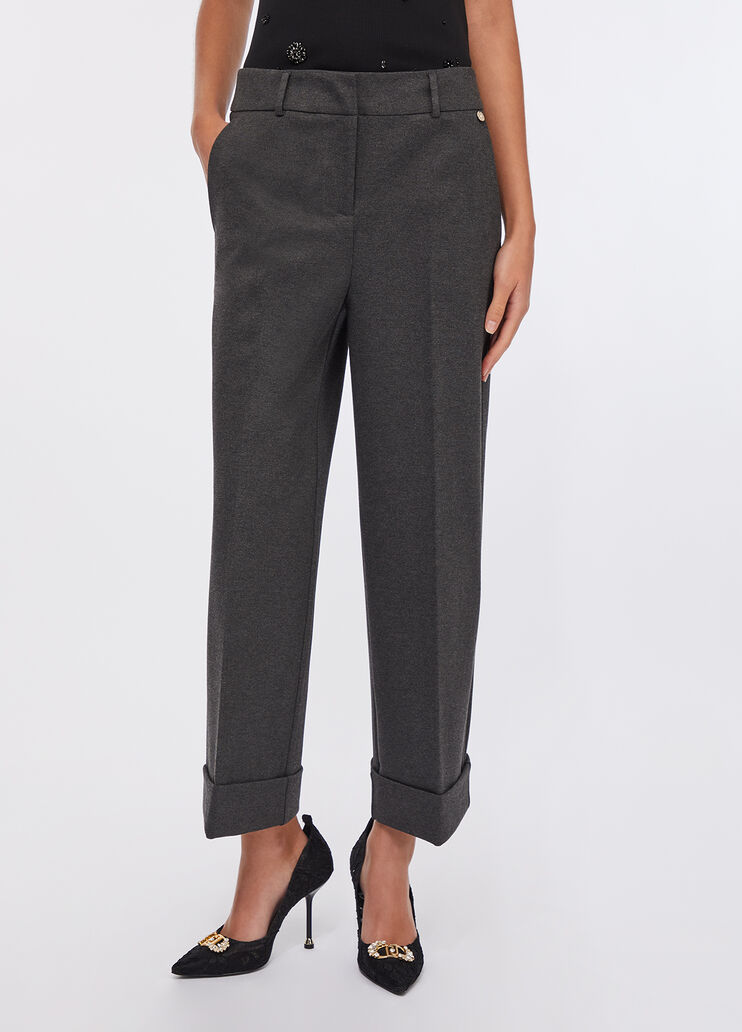 Cropped trousers with pleat dark slate Liu Jo - large image number 0