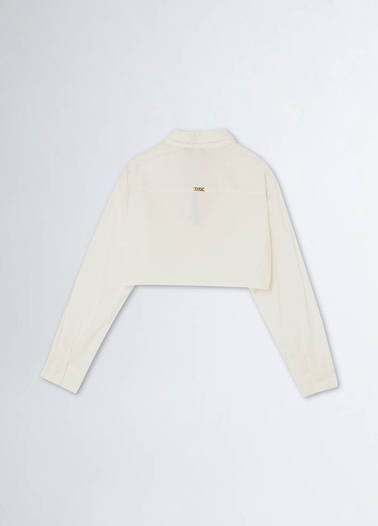 Cropped shirt with ruching white Liu Jo - medium Cropped shirt with ruching white Liu Jo - medium