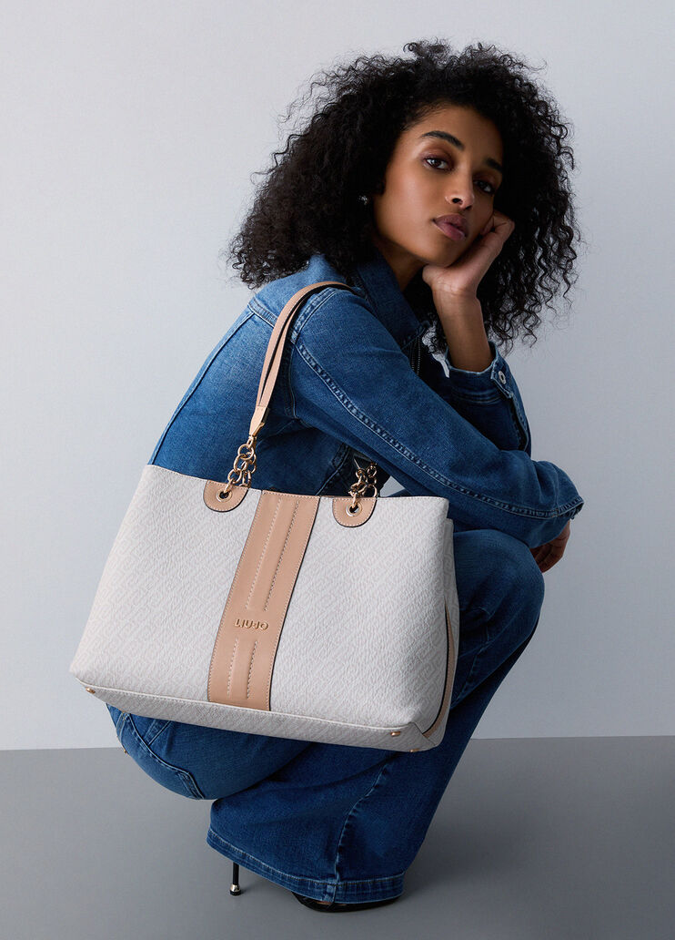 Bolso de hombro mediano  blanco/beige Liu Jo - medium