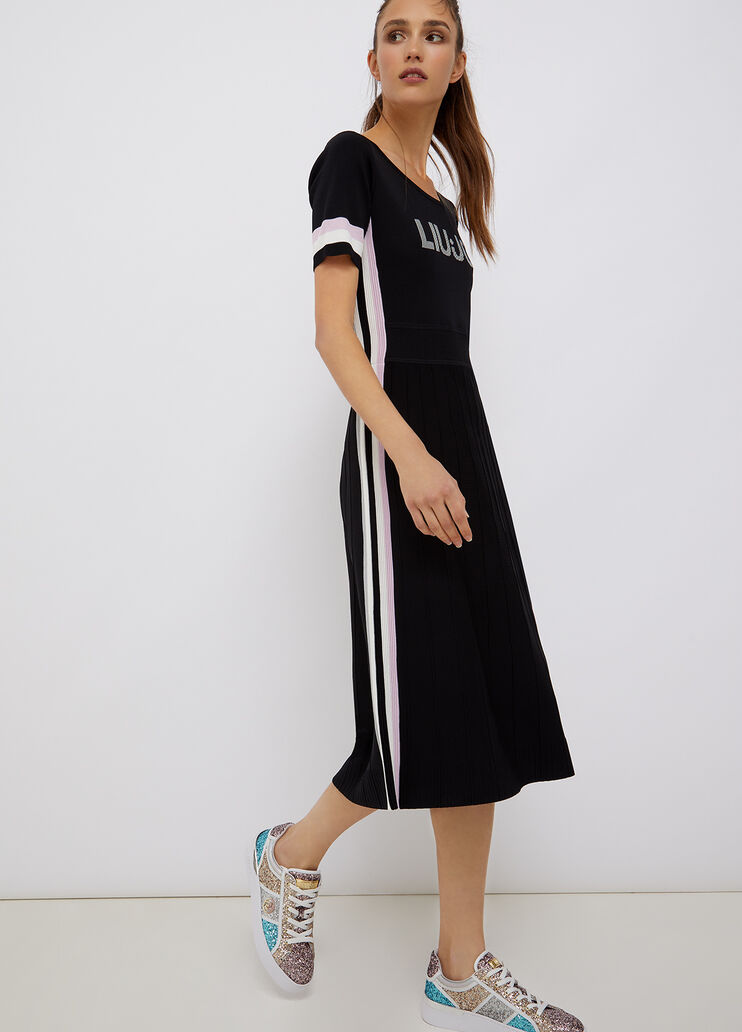 Экологичное платье с логотипом чёрный Liu Jo - large image number 0