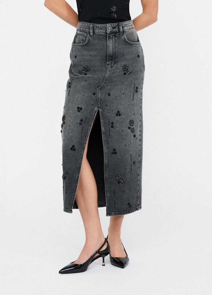Denim skirt with gemstones black denim Liu Jo - medium Denim skirt with gemstones black denim Liu Jo - medium