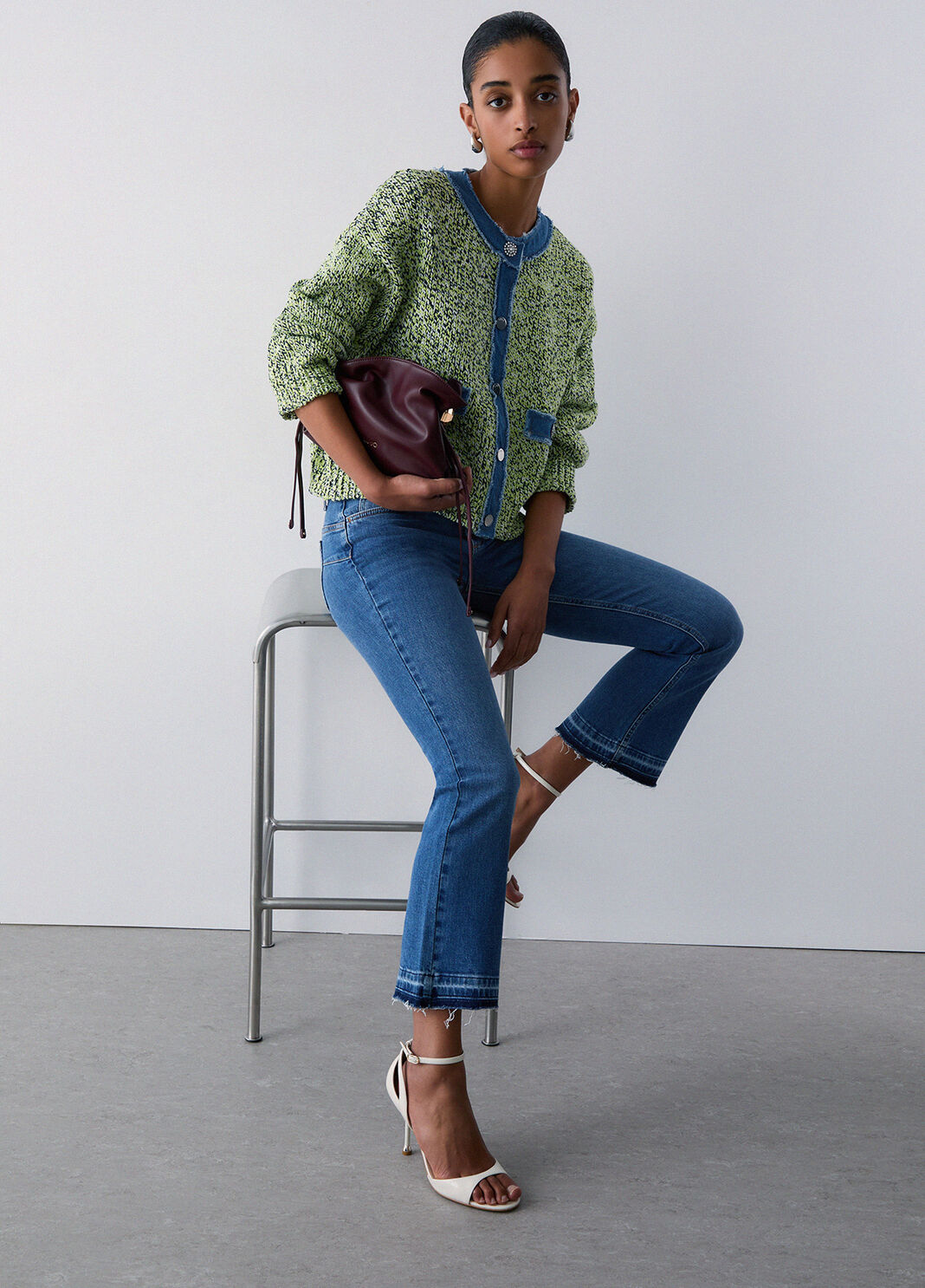 Moulin&eacute; cardigan with bejewelled buttons yellow Liu Jo - large image number 3