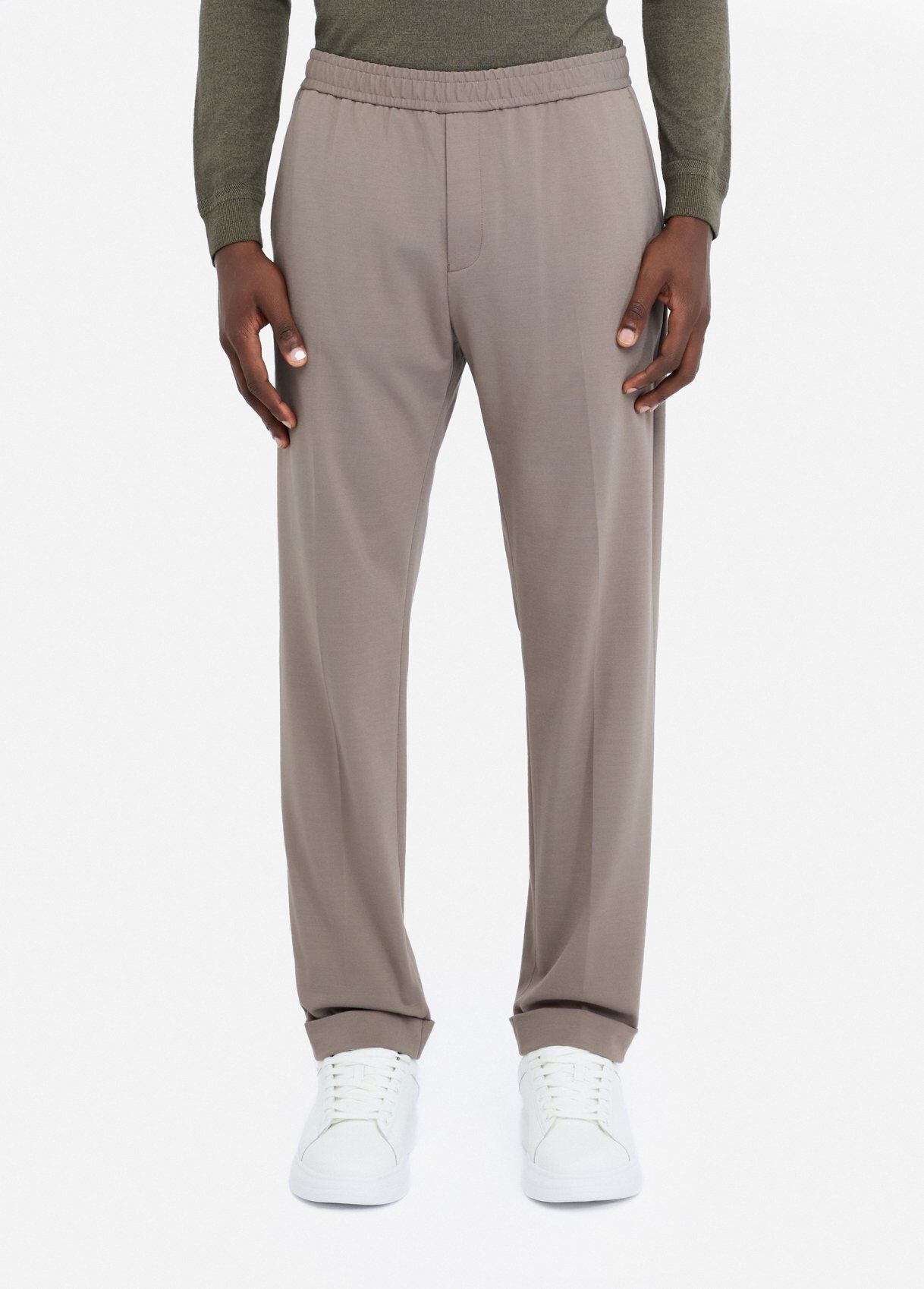 Jogging pants in jersey colour khaki | Liu Jo