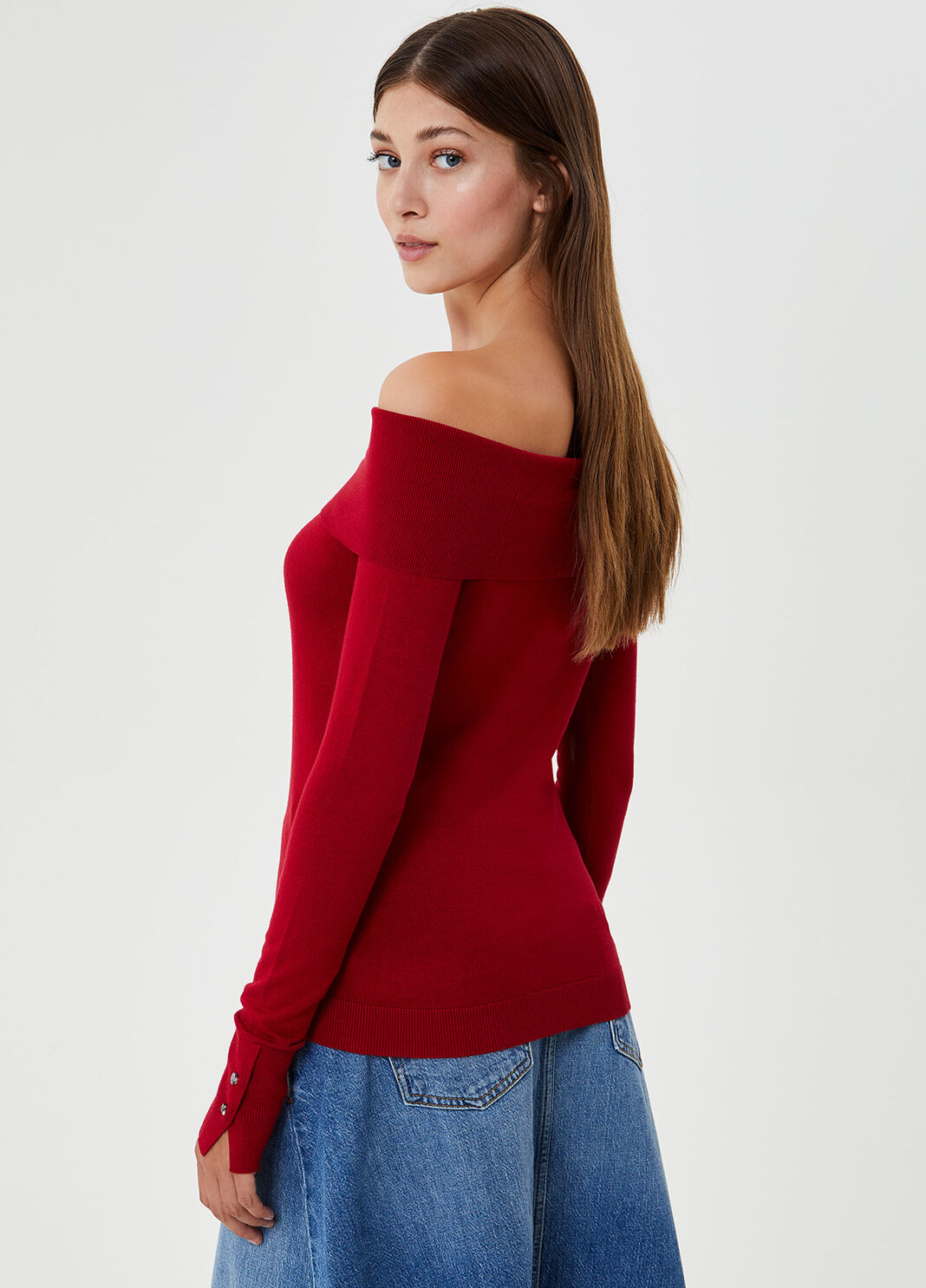 Jumper with Bardot neckline Cherry Red Liu Jo - large image number 1