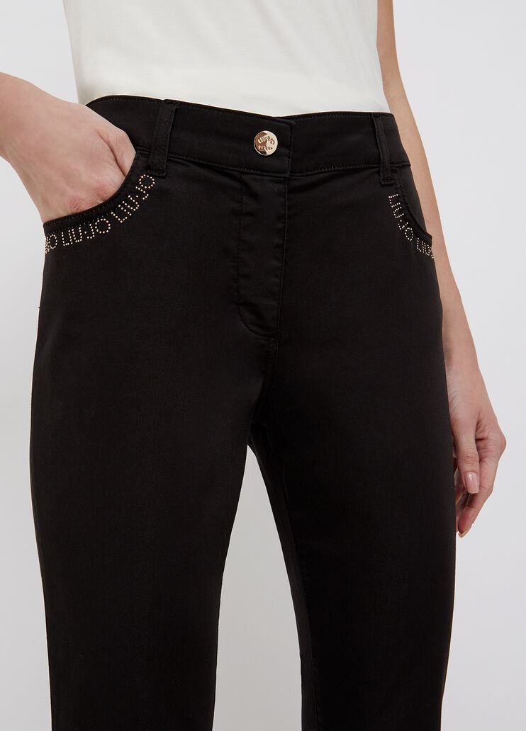 Trousers with gemstones black Liu Jo - large image number 2 Trousers with gemstones black Liu Jo - large image number 2