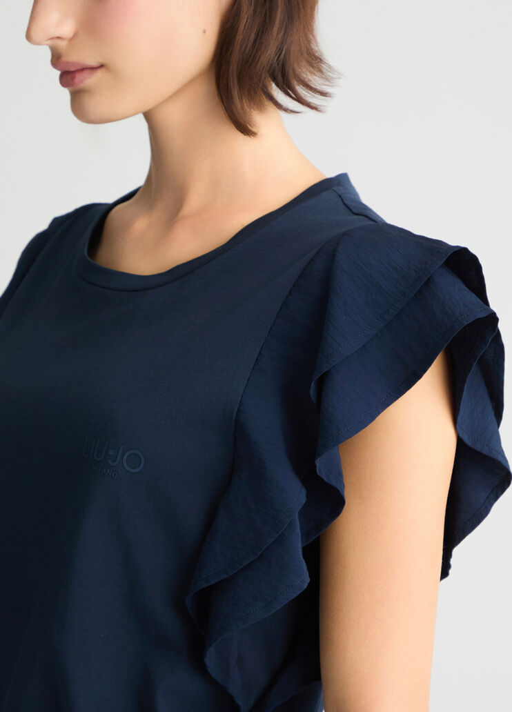 T-shirt with ruching blue Liu Jo - large image number 4 T-shirt with ruching blue Liu Jo - large image number 4