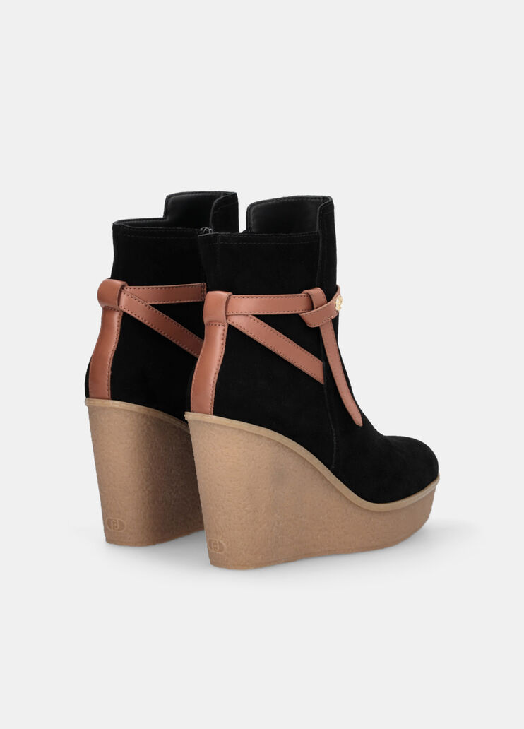 Suede ankle boots with wedge black Liu Jo - large image number 3