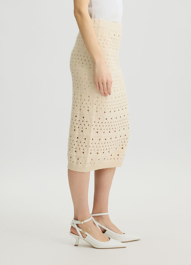 Knit midiskirt vanilla colour Liu Jo - large image number 3 Knit midiskirt vanilla colour Liu Jo - large image number 3