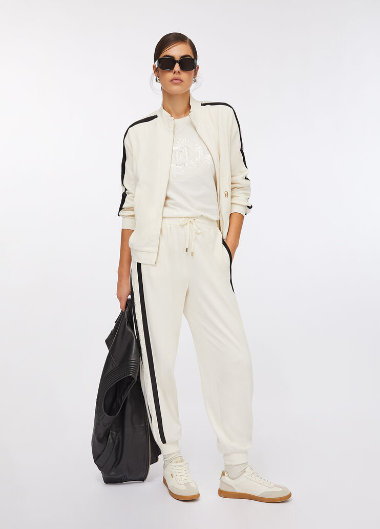 Cotton sweatshirt with lace white Liu Jo - large image number 5