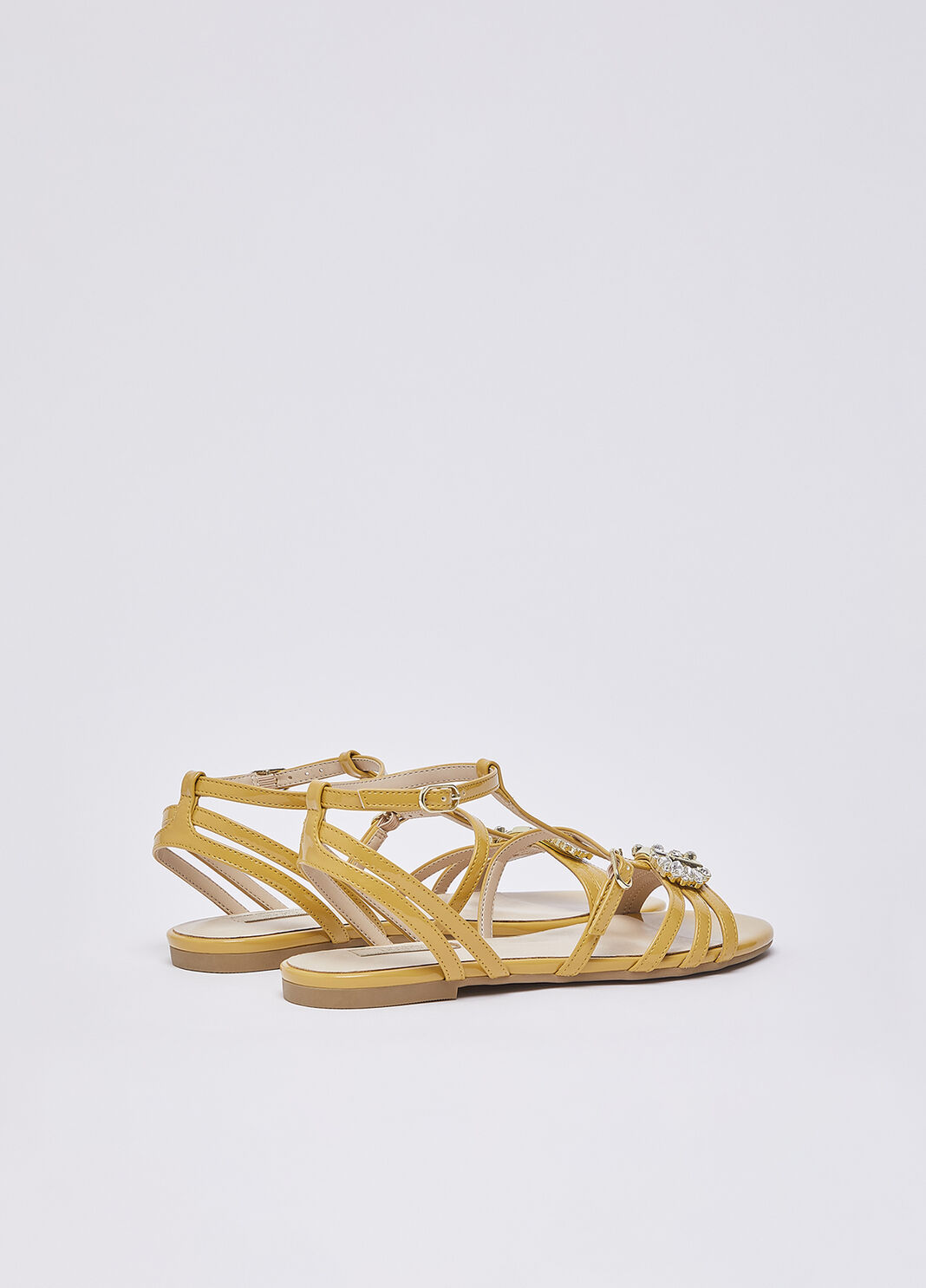 Patent leather sandals with bejewelled logo amber Liu Jo - large image number 2