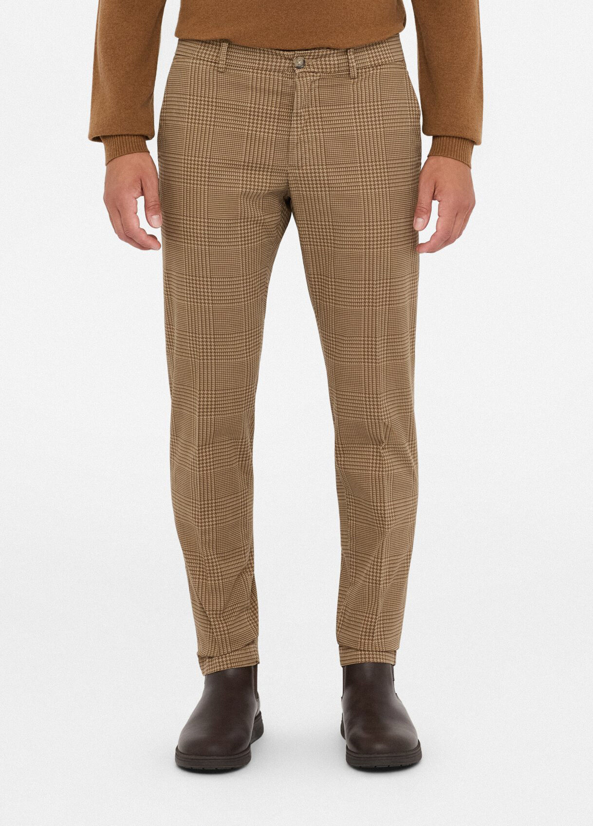 Glen plaid trousers colour beige | Liu Jo