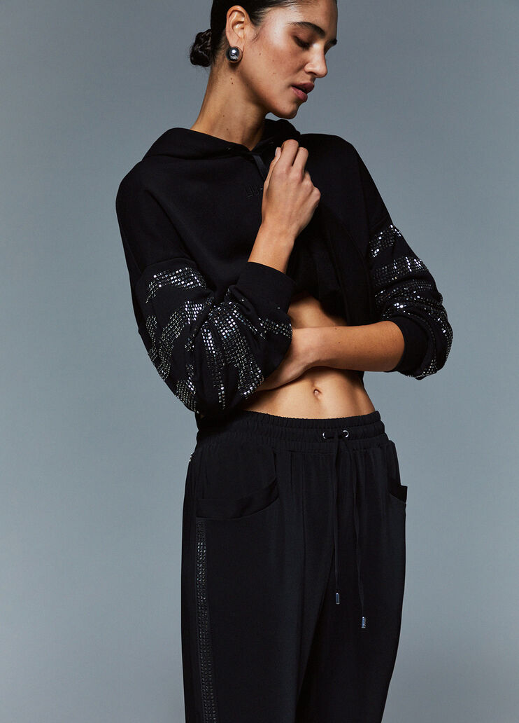 Trousers with rhinestones black Liu Jo - medium