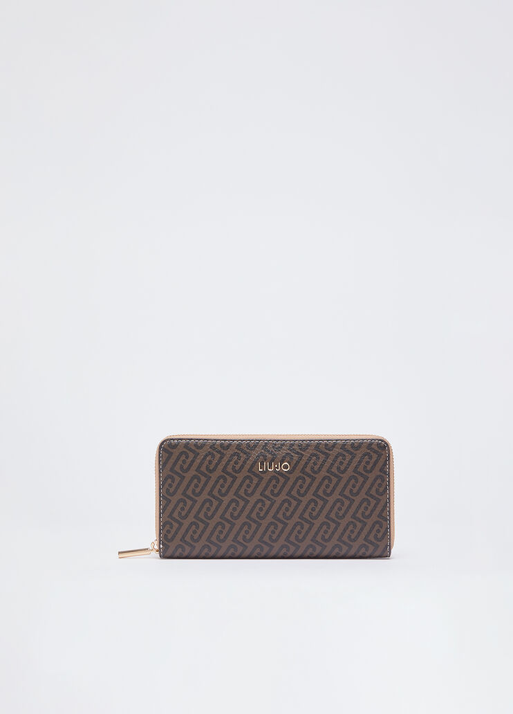Large monogram wallet dark brown Liu Jo - medium