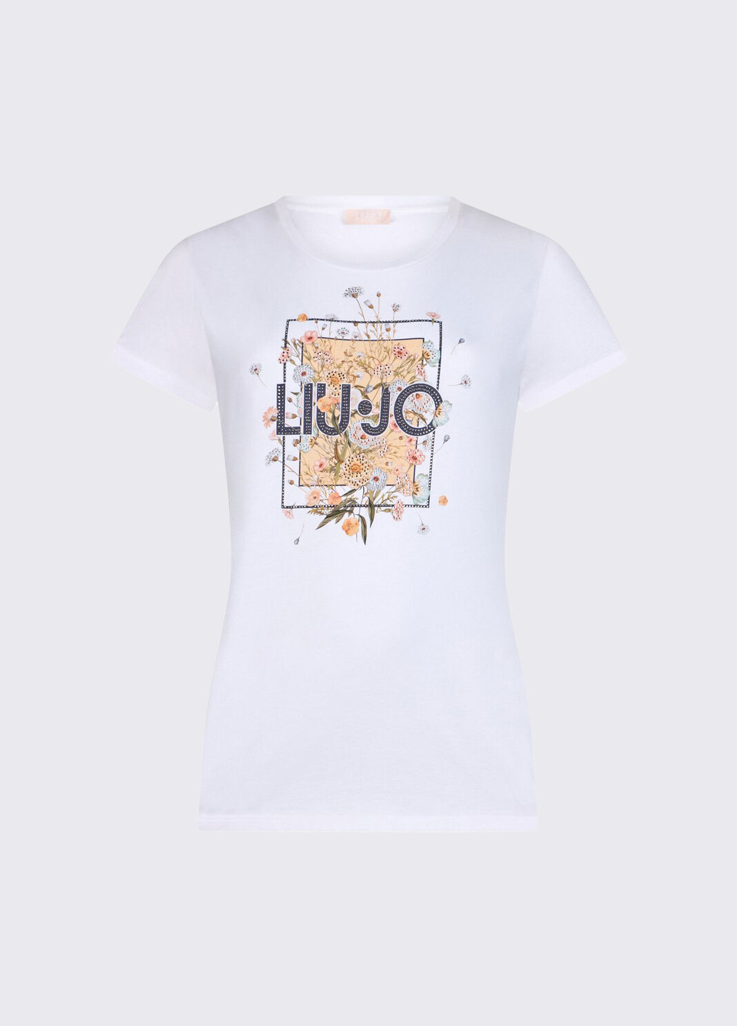 T-shirt avec imprim&eacute; et strass blanc et foulard Liu Jo - large image number 6