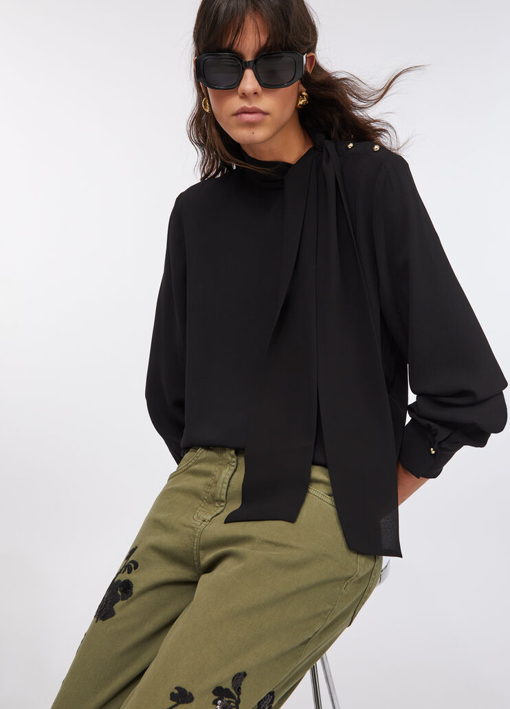 Blouse with scarf black Liu Jo - large image number 2