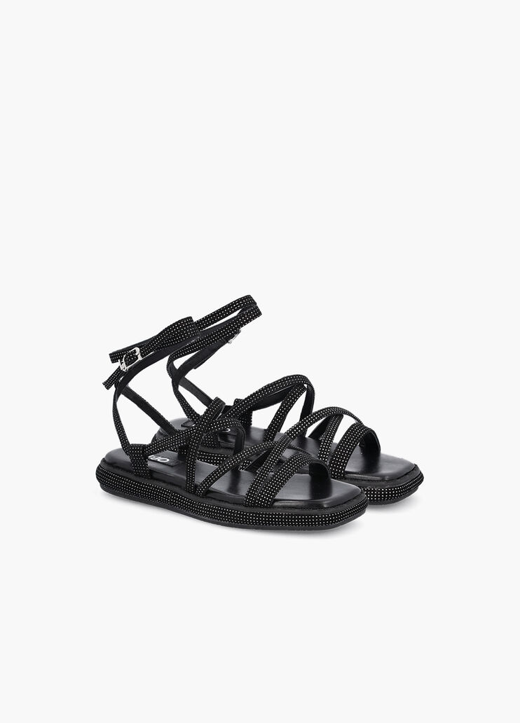 Woven laminated-effect sandals black Liu Jo - large image number 2