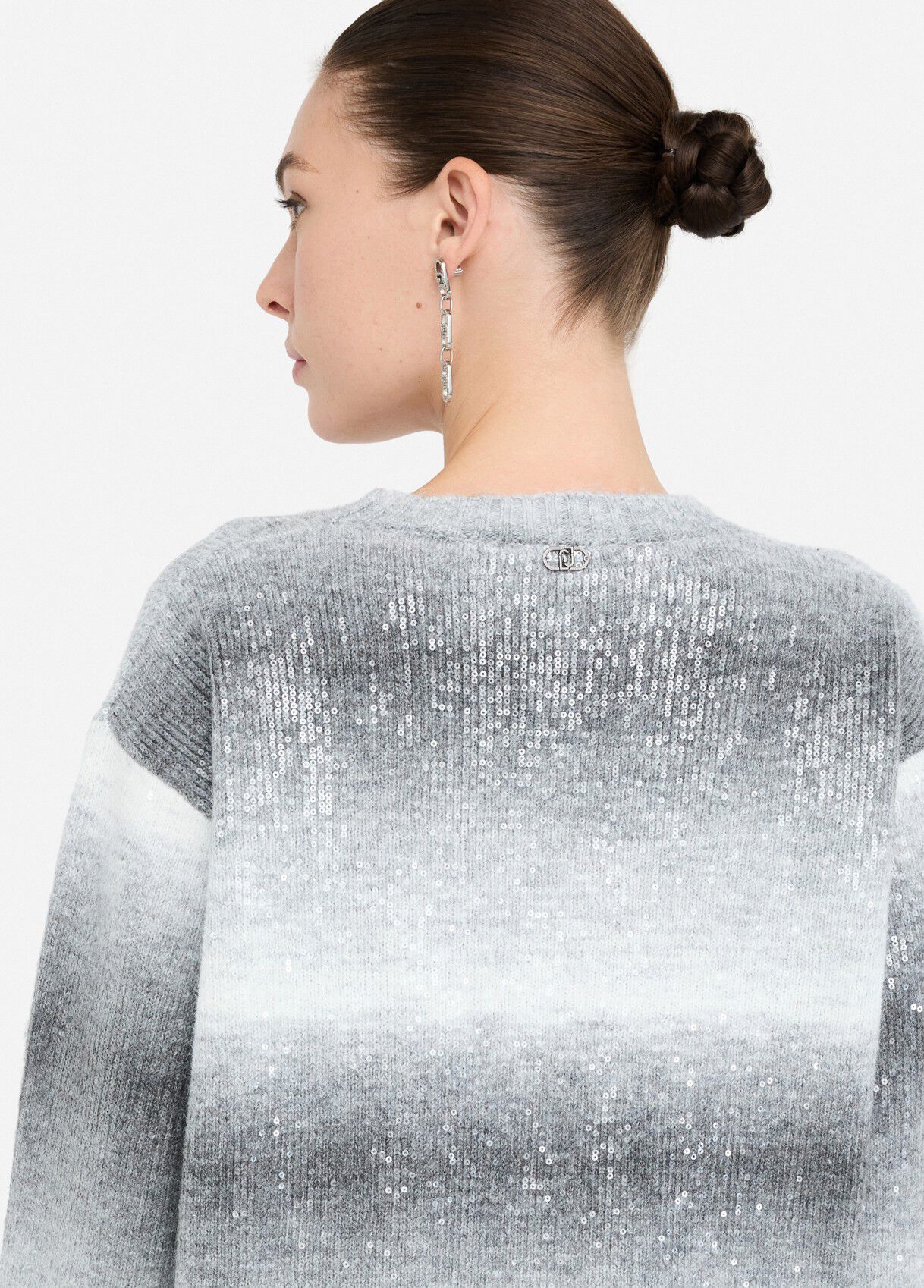 Knit dress with sequins colour grey | Liu Jo Knit dress with sequins colour grey | Liu Jo