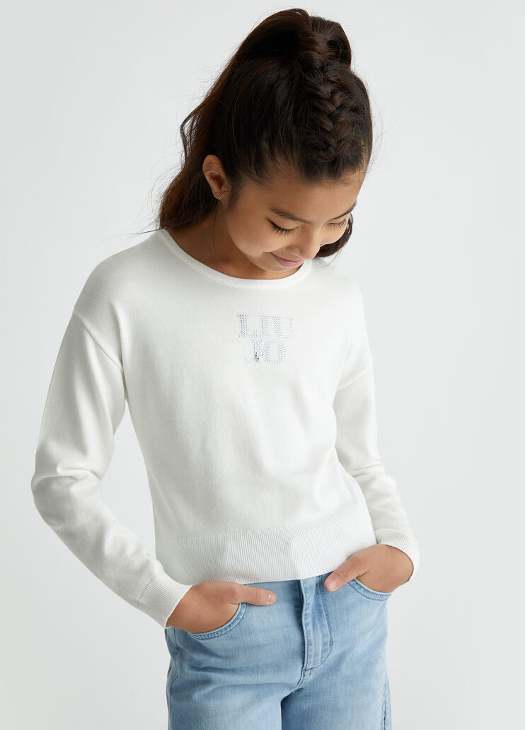 Jumper with logo  white Liu Jo - medium Jumper with logo  white Liu Jo - medium
