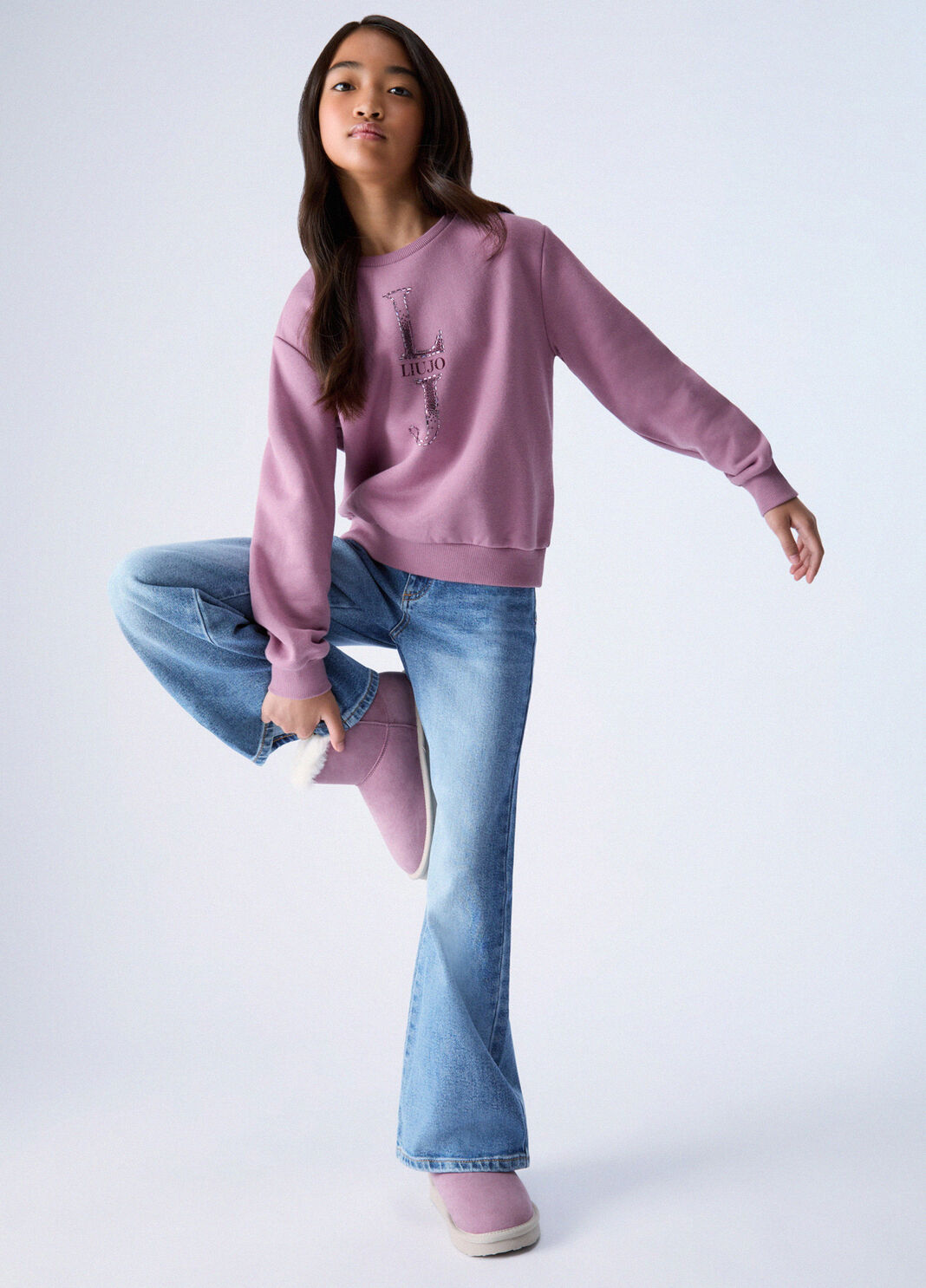 Sweat-shirt avec logo orchid&eacute;e Liu Jo - large image number 1