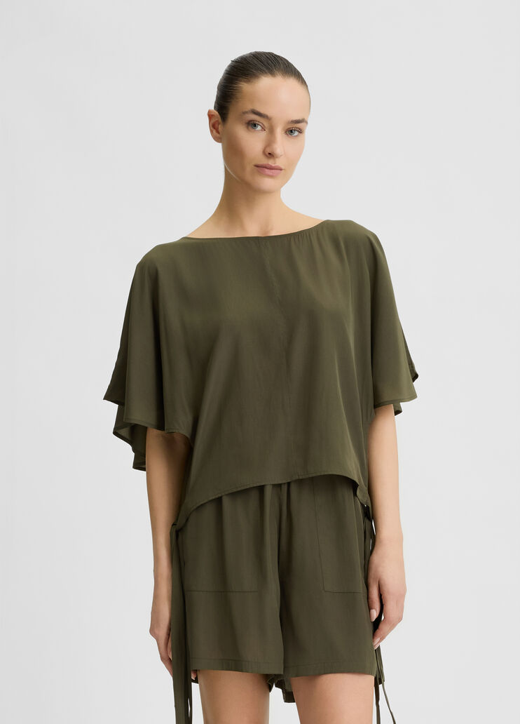 Blouse with ties moss Liu Jo - large image number 0 Blouse with ties moss Liu Jo - large image number 0