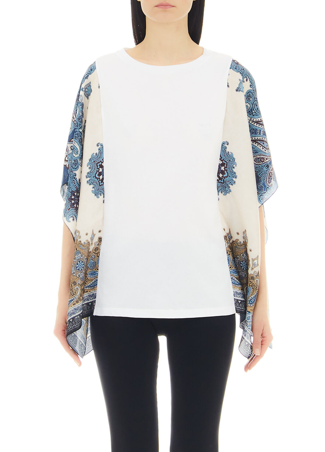 Top with lace details white / optical print Liu Jo - large image number 0