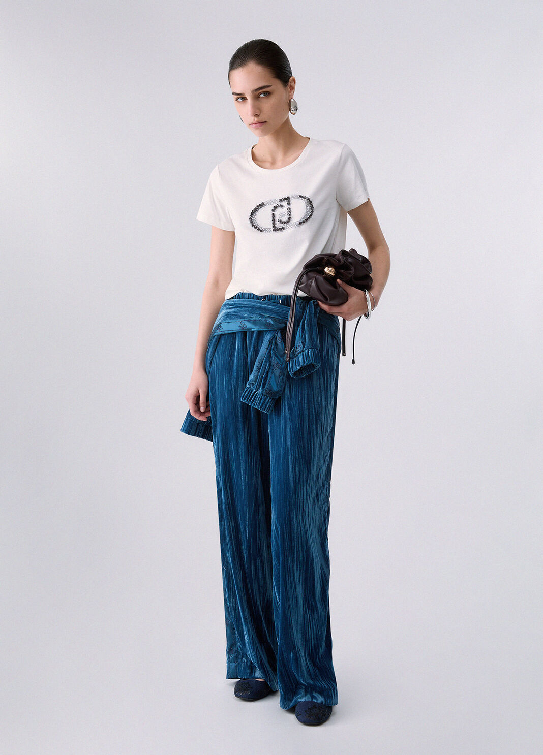 T-shirt avec logo monogramme blanc Liu Jo - large image number 5