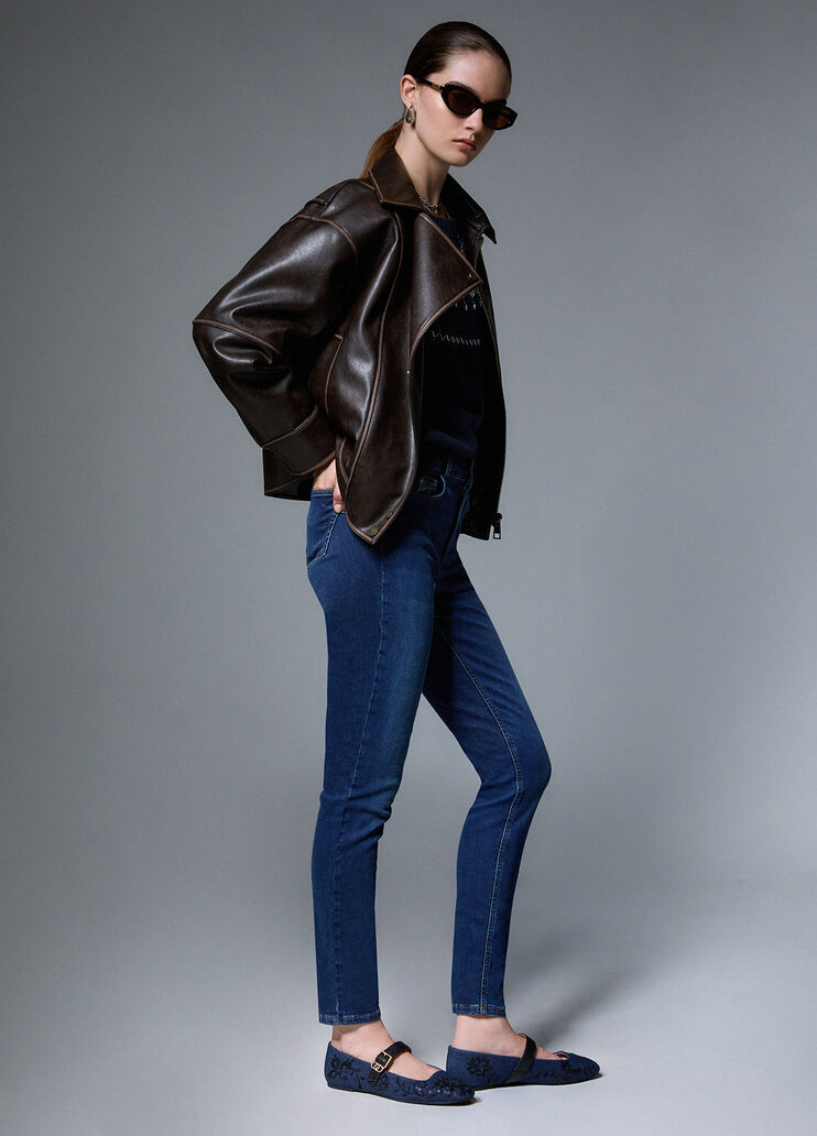 Skinny jeans with embellishments dark denim Liu Jo - medium