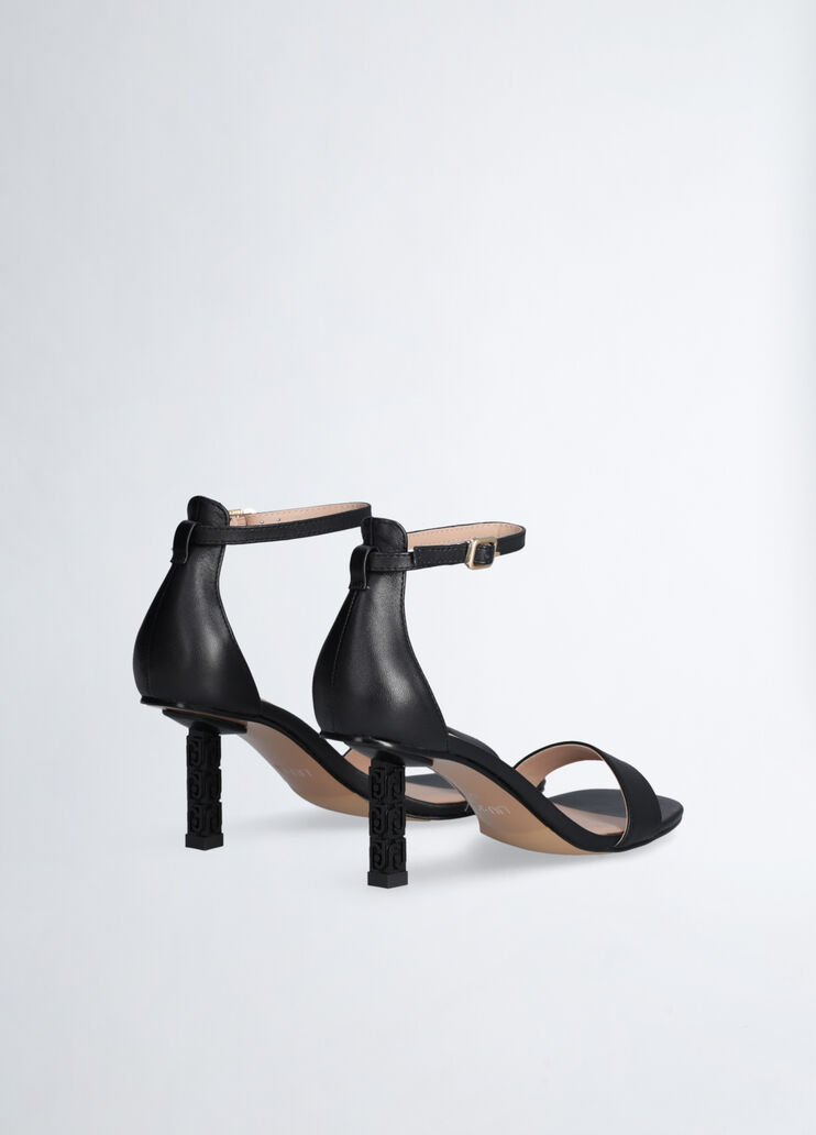 Sandals with branded heel black Liu Jo - large image number 3 Sandals with branded heel black Liu Jo - large image number 3