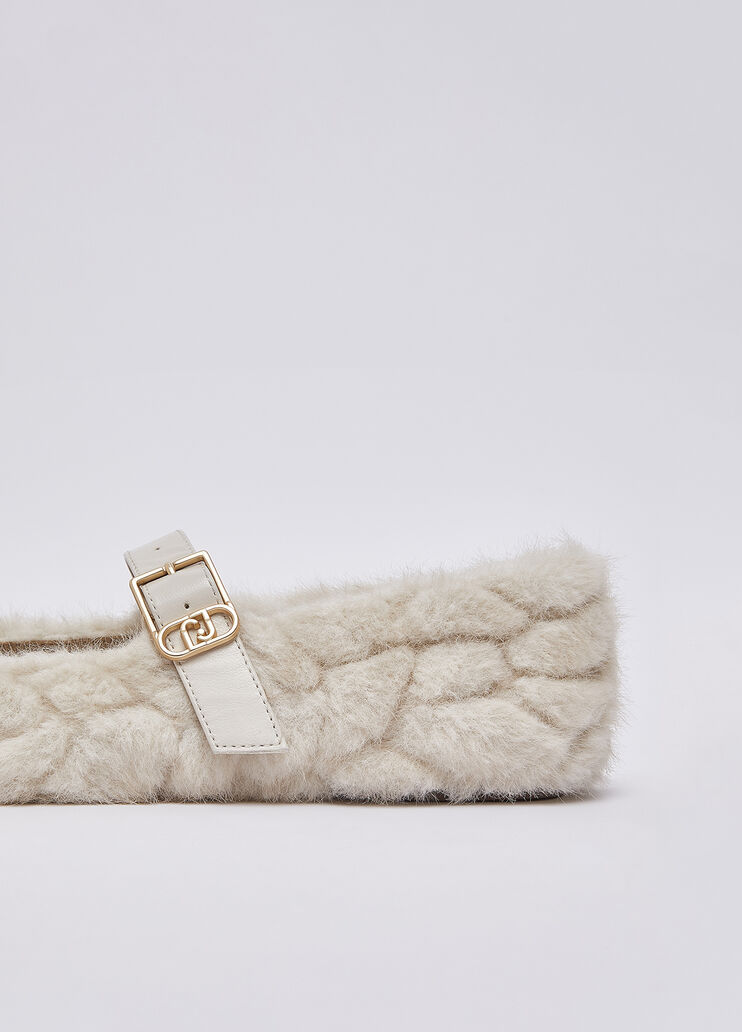 Synthetic fur ballet flats milky white Liu Jo - medium