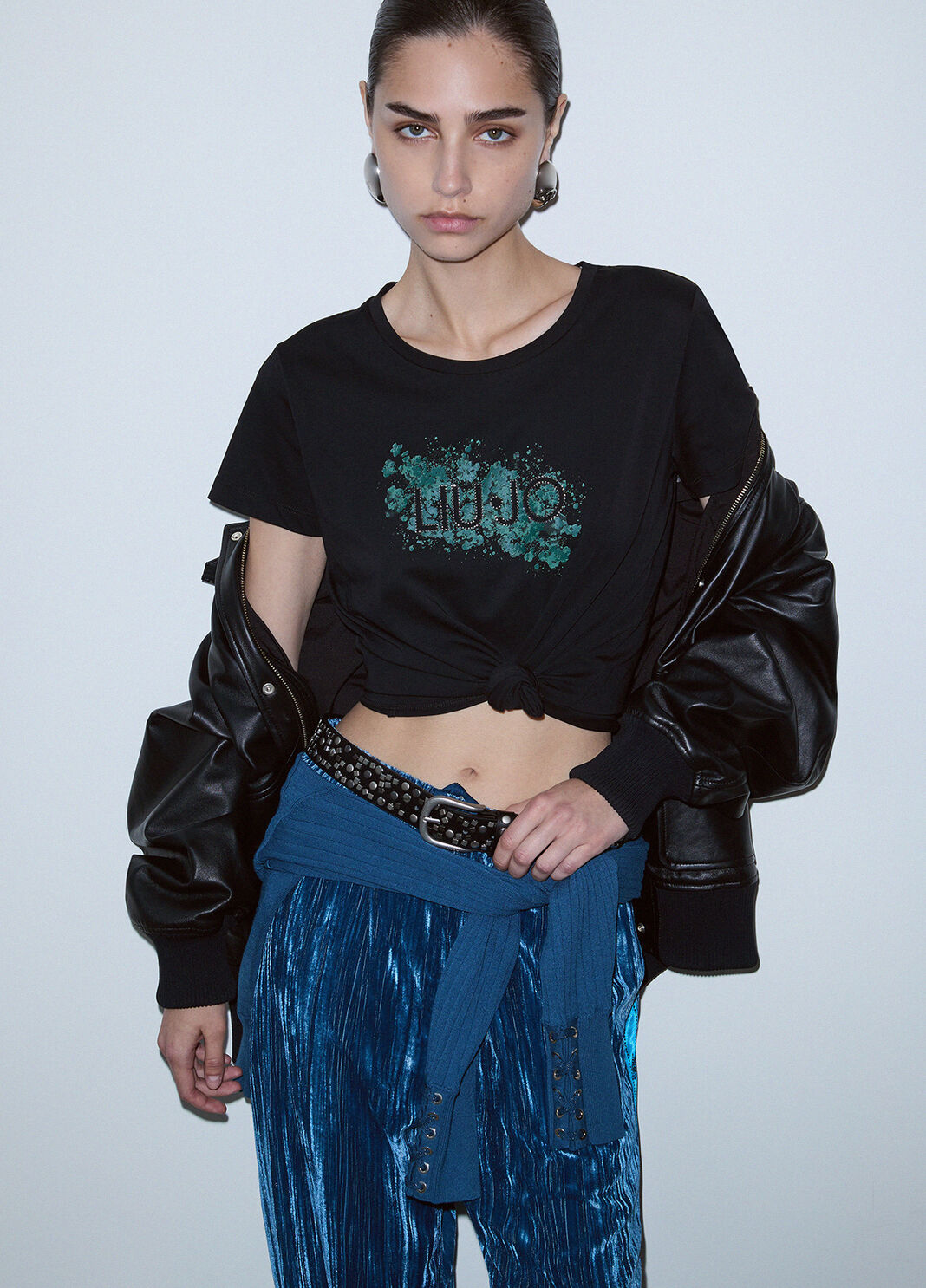 T-shirt avec logo noir Liu Jo - large image number 2