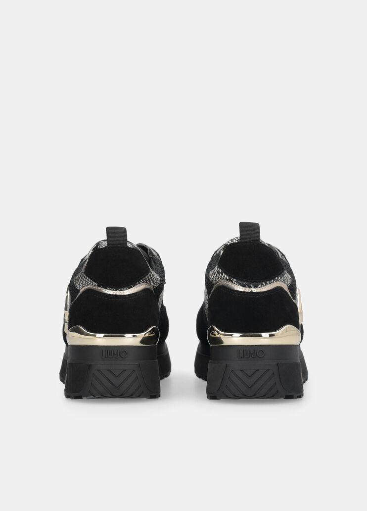 Кеды с деталями под кожу питона на платформе черный Liu Jo - large image number 7