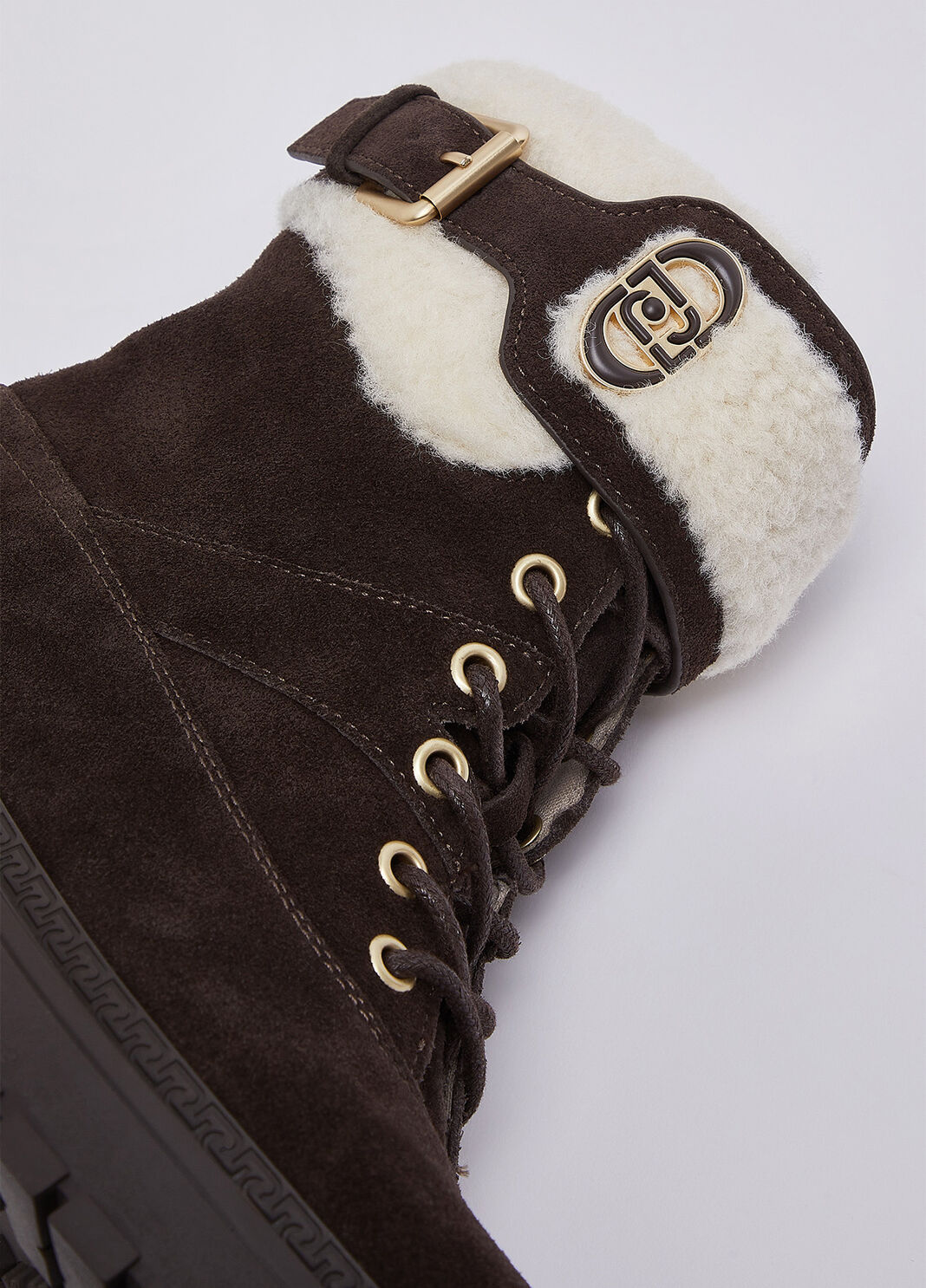 Schn&uuml;rboots aus Veloursleder und teddy Mokka Liu Jo - large image number 5