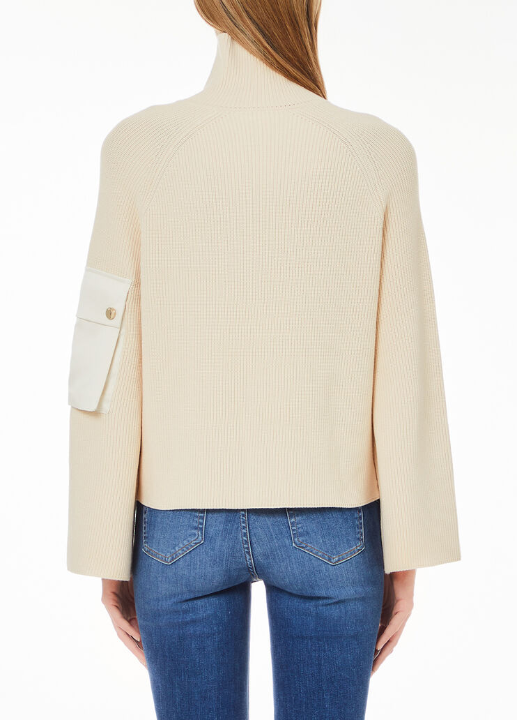 Pullover mit Knöpfen und Tasche hellbeige Liu Jo - medium