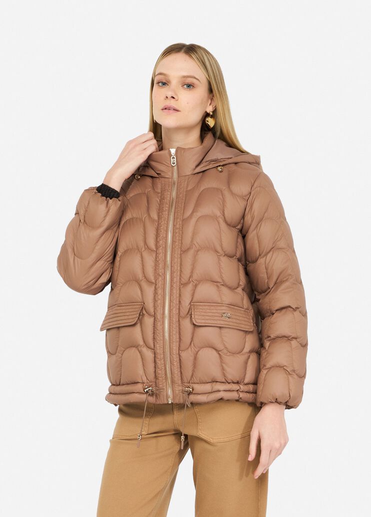 Manteau court en nylon matelassé chocolat au lait Liu Jo - medium Manteau court en nylon matelassé chocolat au lait Liu Jo - medium