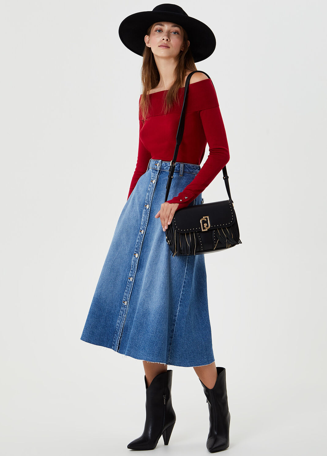 Jumper with Bardot neckline Cherry Red Liu Jo - large image number 3