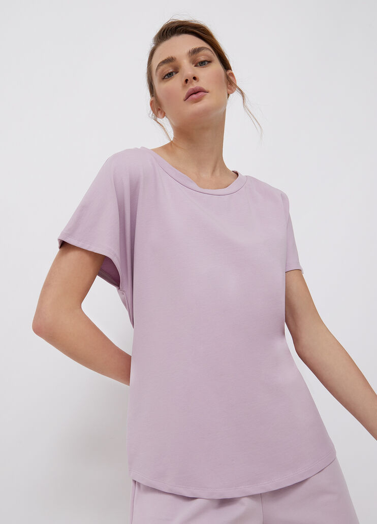 Plush T-shirt with bow lilac Liu Jo - large image number 0