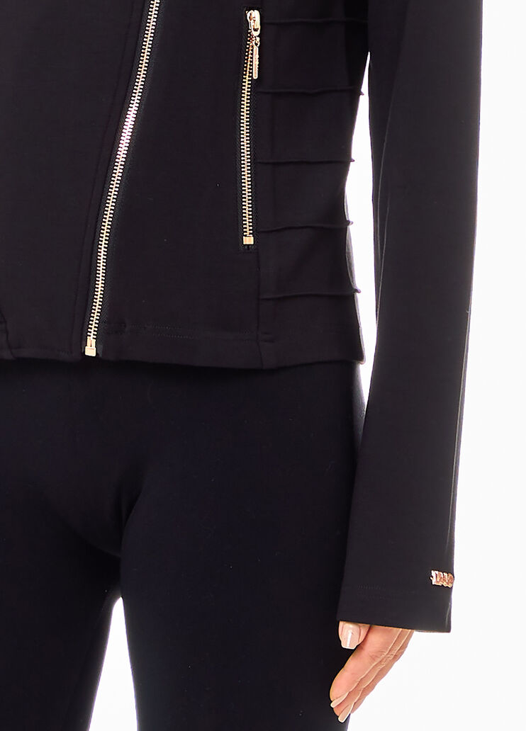 Veste en jersey avec zip noir Liu Jo - large image number 2