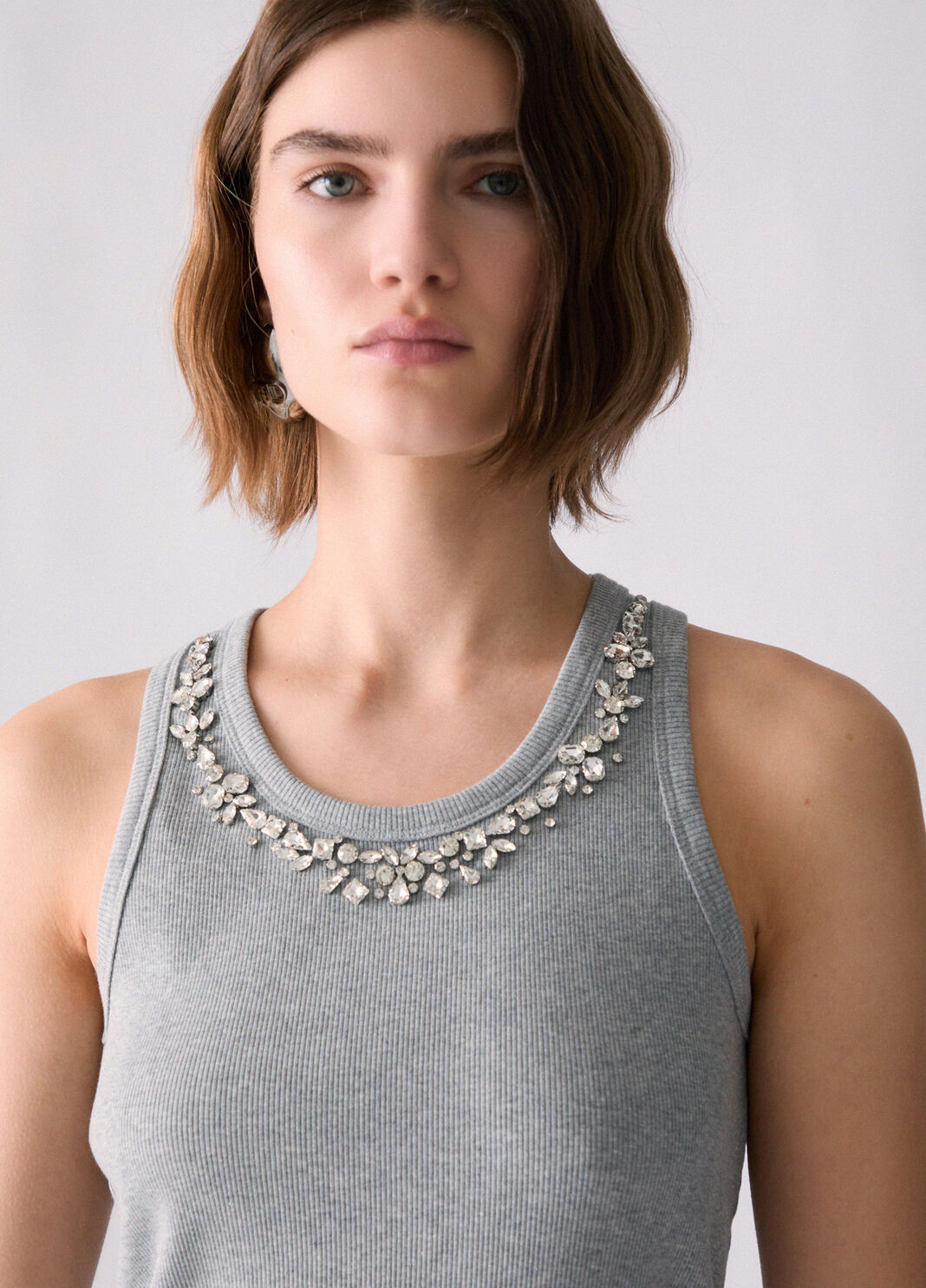 T-shirt with jewel decoration grey Liu Jo - large image number 4