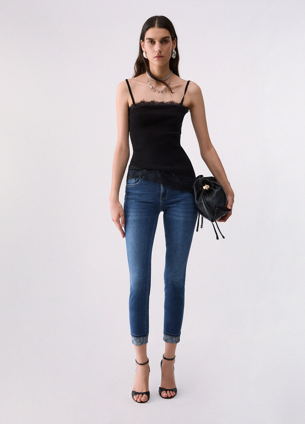 Jean skinny avec ornements denim bleu fonc&eacute; Liu Jo - large image number 5